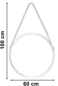 Kapitánske okrúhle zrkadlo na popruhu Mirage 60 cm čierne