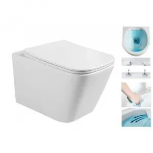 Závěsný WC set MEXEN TEO 34,5 cm s prkénkem SLIM bílý lesk