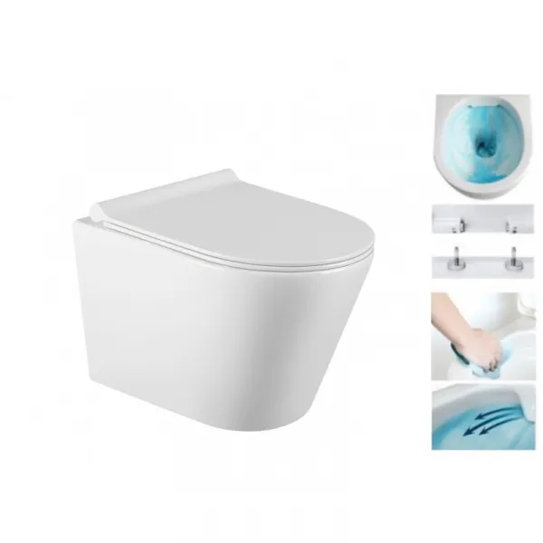 Závěsný WC set MEXEN RICO 35 cm s prkénkem bílý