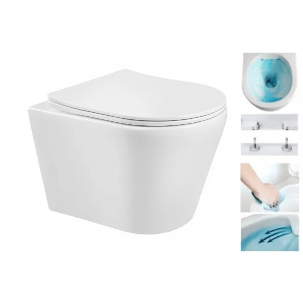 Závěsný WC set MEXEN RICO 36,5 cm s prkénkem DUO bílý