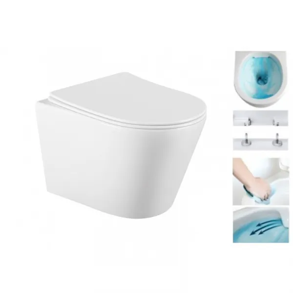 Závěsný WC set MEXEN RICO 36,5 cm s prkénkem TRE bílý