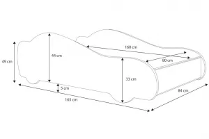 ArtAdrk Detská auto posteľ BATCAR Prevedenie: 80 x 160 cm