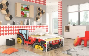 ArtAdrk Detská auto posteľ TRACTOR Farba: Žltá, Prevedenie: 80 x 160 cm