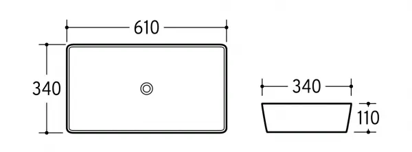 ArtCom Keramické umývadlo UM-6275 SLIM 2 | biela 60 cm