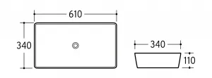 ArtCom Keramické umývadlo UM-6275 SLIM 2 | biela 60 cm
