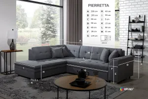 ArtElta Rohová sedacia súprava PIERETTA | pravá Pieretta Farba: Monolith 37