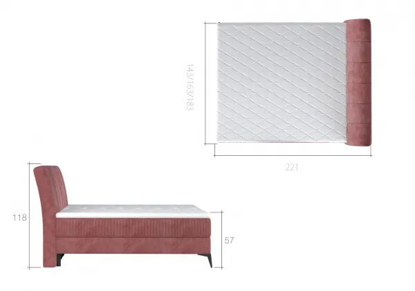 ArtElta Manželská posteľ ADERITO Boxspring | 140 x 200 cm Farba: Kronos 29/Kronos 29