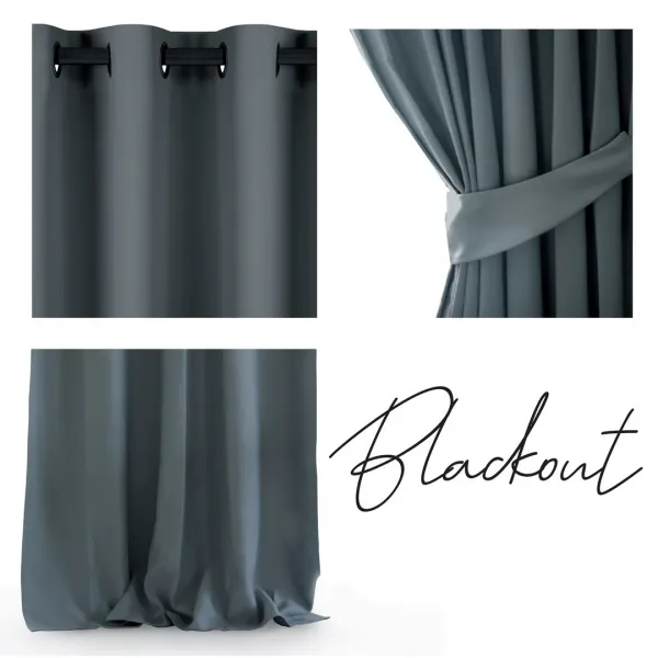 ArtFlhf Tieniaci záves BLACKOUT EYELETS K | 140 x 245 cm Farba: Silver