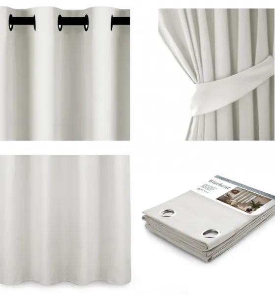 ArtFlhf Tieniaci záves BLACKOUT EYELETS K | 140 x 245 cm Farba: Silver