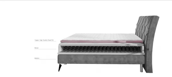ArtElta Manželská posteľ ADEL Boxspring | 140 x 200 cm Farba: Monolith 09