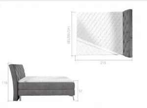 ArtElta Manželská posteľ ADEL Boxspring | 140 x 200 cm Farba: Monolith 09