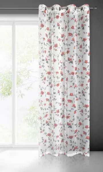 ArtFir Záclona JENNY K | červené kvety 140 x 250 cm