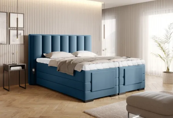 ArtElta Manželská posteľ VEROS Boxspring | elektrická polohovateľná 140 x 200 cm Farba: Poco 04