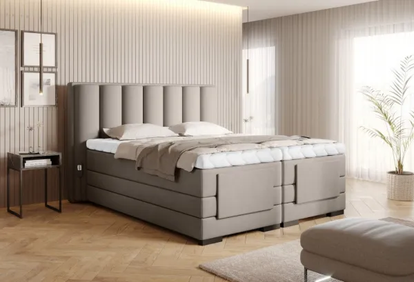 ArtElta Manželská posteľ VEROS Boxspring | elektrická polohovateľná 140 x 200 cm Farba: Poco 04