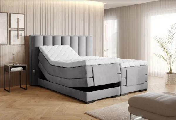 ArtElta Manželská posteľ VEROS Boxspring | elektrická polohovateľná 140 x 200 cm Farba: Poco 04
