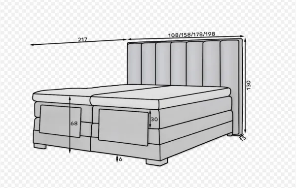 ArtElta Manželská posteľ VEROS Boxspring | elektrická polohovateľná 140 x 200 cm Farba: Poco 04