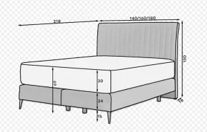 ArtElta Manželská posteľ BLANCA Boxspring | 140 x 200 cm Farba: Lukso 38