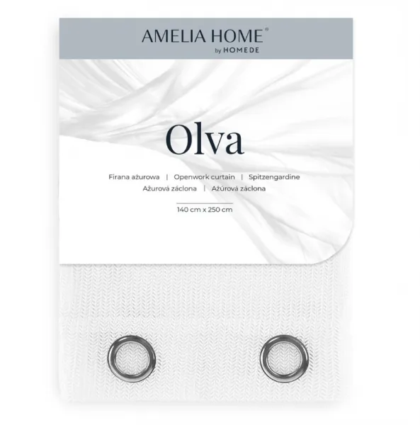 ArtFlhf Tieniaci záves OLVA EYELETS K | biela 140 x 250 cm