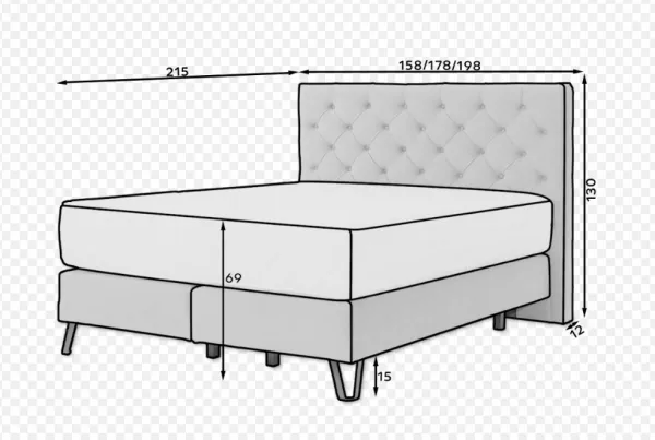 ArtElta Manželská posteľ CORTINA Boxspring | 140 x 200 cm Farba: Nube 22