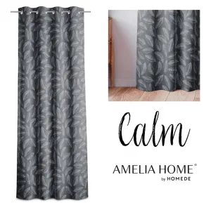 Záves AmeliaHome Calm s priechodkami 140x250 sivý