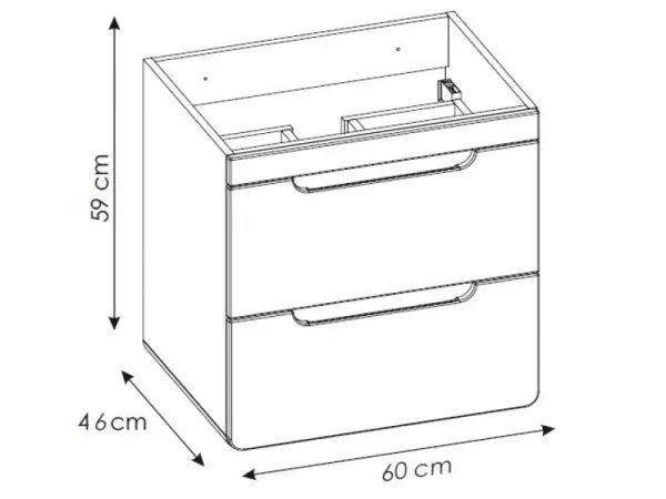 ArtCom Skrinka pod umývadlo ARUBA White 820 | 60 cm