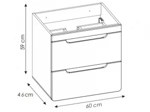 ArtCom Skrinka pod umývadlo ARUBA White 820 | 60 cm