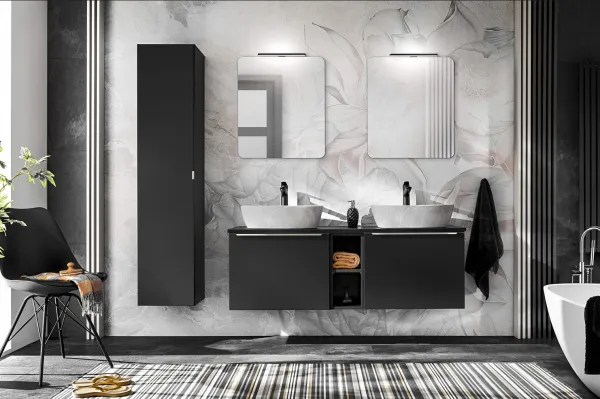 ArtCom Regál do kúpeľne SANTA FE Black 81-01
