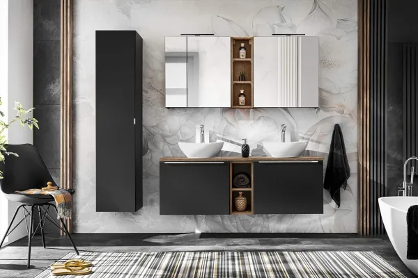 ArtCom Regál do kúpeľne SANTA FE Black 81-01