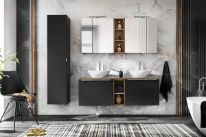 ArtCom Regál do kúpeľne SANTA FE Black 81-01