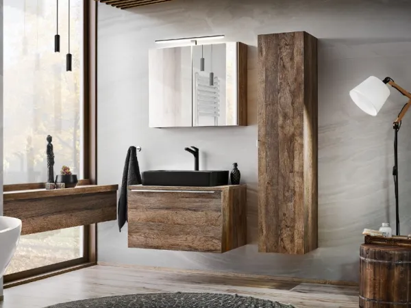 ArtCom Vysoká skrinka do kúpeľne SANTA FE Oak 80-01