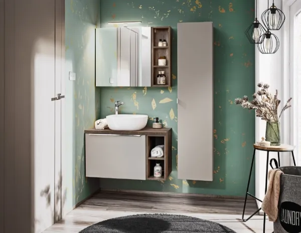 ArtCom Vysoká skrinka do kúpeľne SANTA FE Taupe 80-01