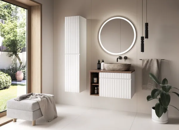 ArtCom Vysoká skrinka do kúpeľne ICONIC White 80-01