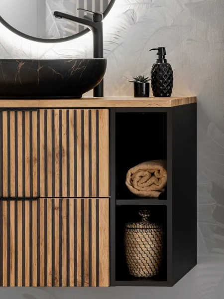 ArtCom Regál do kúpeľne XILO Black 81-01