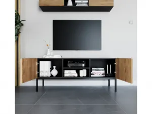 TV stolík LANZZI Farba: Čierna/Dub Artisan