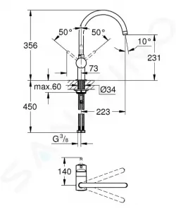 GROHE GROHE - Minta Drezová batéria, chróm 32917000