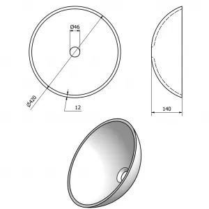 SAPHO - RIPPLE sklenené umývadlo na dosku Ø 42 cm, číre s textúrou 2501-18