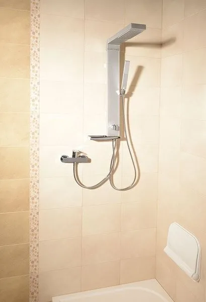ROME sprchový stĺp k napojeniu na batériu, výška 822mm, hliník SL760