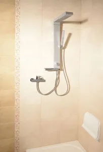 ROME sprchový stĺp k napojeniu na batériu, výška 822mm, hliník SL760