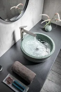 SAPHO - PRIORI keramické umývadlo na dosku Ø 42 cm, zelená PI013