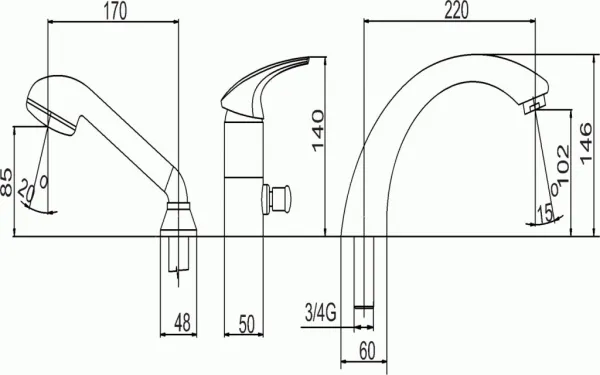 NOVASERVIS - Vaňová batéria Metalia 57 chróm 57045,0