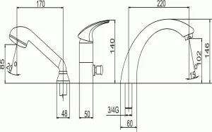 NOVASERVIS - Vaňová batéria Metalia 57 chróm 57045,0