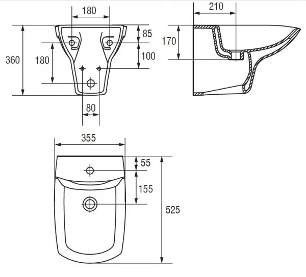 CERSANIT - ZÁVESNÝ BIDET CARINA K31-010