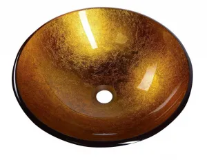 SAPHO - AGO sklenené umývadlo na dosku Ø 42 cm, zlatá oranžová 2501-19