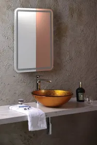 SAPHO - AGO sklenené umývadlo na dosku Ø 42 cm, zlatá oranžová 2501-19
