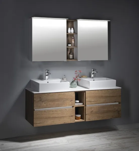 SAPHO - LINEX galérka s LED osvetlením, 60x70x15cm, ľavá/pravá. biela LX060-0030