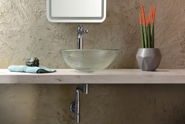 SAPHO - RIPPLE sklenené umývadlo na dosku Ø 42 cm, číre s textúrou 2501-18