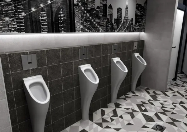 SAPHO - Automatický splachovač pre urinál 6V (4xAA), nerez lesk PS006