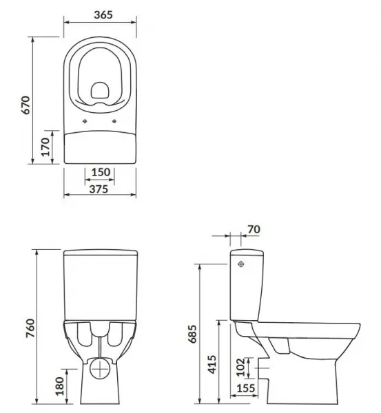 CERSANIT - WC KOMBI 603 CITY NEW CLEAN ON 010 3/5 VRÁTANE SEDÁTKA SLIM K35-037