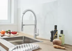GROHE GROHE - Get Drezová batéria s flexibilným ramenom a spŕškou, chróm 30361000
