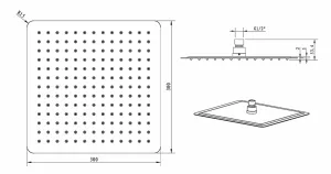 SLIM hlavová sprcha, štvorec 300x300mm, leštená nerez MS563